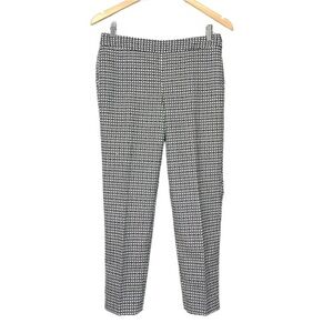 Talbots Chatham Black & White Geometric Print Ankle Dress Pants Size 4 Petite